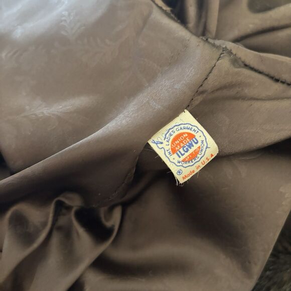 VTG 50s Hillmoor New York Faux Mink Fur Coat Black Brown Mid Century USA Made - Picture 6 of 13